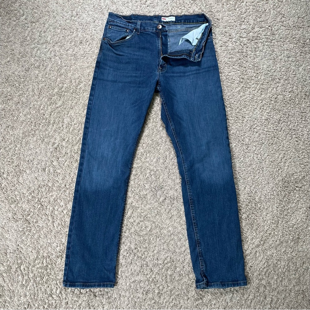 Wrangler Men's Blue Jeans 34x32 Straight Relaxed Fit Outdoor Cowboy Dark Wash